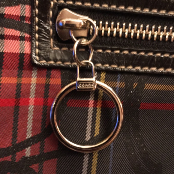 Coach Poppy Tartan Plaid Tote Bag with Matching Accordion Zip Wallet - Picture 12 of 15